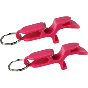 Beer Shotgun tool bottle opener keychain - 2 pack - Pink - beer shotgunning tool - great for parties, favors, gift, drinking accessories