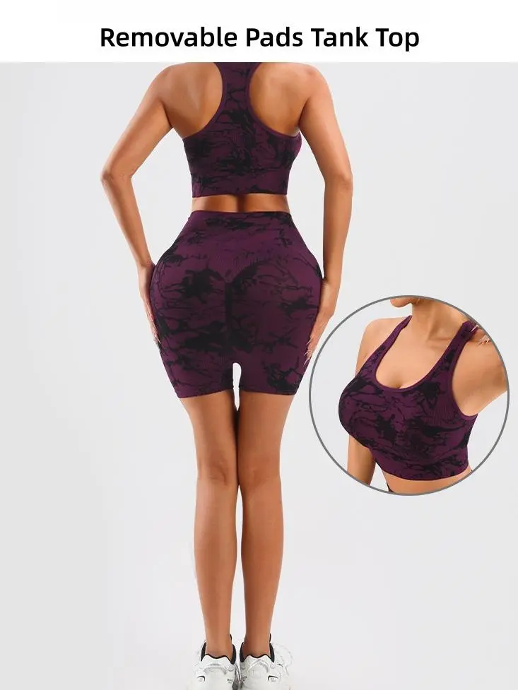 Product Introduction of VVL Women's Holiday Haul Fitness Set 2-Piece Seamless Racerback Vest & High-Waisted Yoga Pants Comfortable Removable Pads Sportswear for Yoga Running & Casual Wear 17