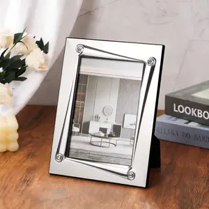Modern Minimalist Metal Photo Frame, 4x6 5x7 6x8 Inch Art Picture Frame, Horizontal Vertical Universal, Elegant Home Decor