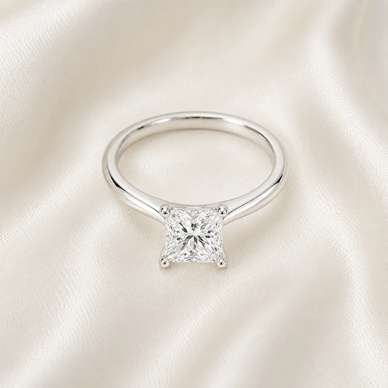 Solitaire Princess Engagement Ring