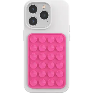 Phone Sticky Grip, Suction Phone Case Mount for  and Android, Hands-Free Sticky Cell Phone Grip, Mobile Fidget Mirror Holder for Selfies and Videos