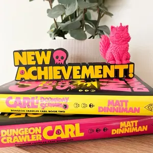Dungeon Crawler Carl Merch New Achievement Bookshelf Sign Princess Donut Figurine in Hot Pink