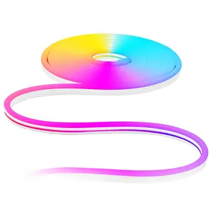 LED Neon Rope Light, 16.4 ft, Flexible RGB-IC LED Strip Light, Control with App/Remote, Works with Alexa & Google Assistant, Music Syncing, Custom DIY Neon Flex Lights, for Bedroom Gaming Indoor