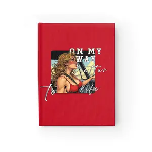 Empowering Red Journal - On My Way to a Better Life | Daily Planner, Motivational Notebook, Gift for Her, Self-Care Journal, Travel Diary