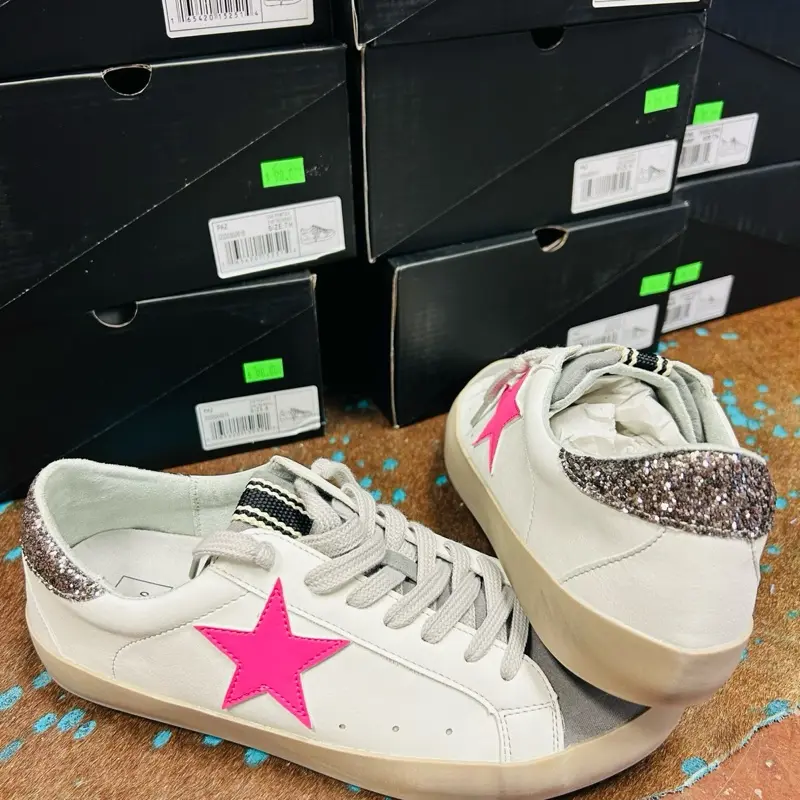 SHU shop pink and glitter sneaker casual footwear