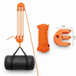 Portable 6:1 Compound Pulley Hoist System - 440 LBS (200kg) Load Capacity Block and Tackle - Lightweight Rope Hoist for Home Garage, Workshop Repair & Outdoor Heavy Lifting