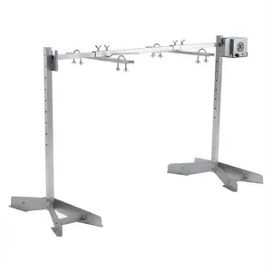 Heavy-Duty Rotisserie Grill Kit, BBQ Pig & Lamb Roaster with Dual 50W, Stainless Steel Motors Outdoor Height-Adjustable Spit Rotisserie Set, 132LB Capacity, 46 * 21.2 * 35.5"