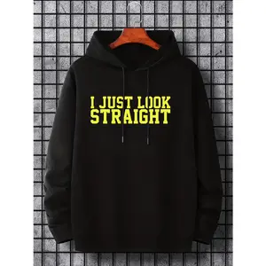 Sleek Straight Print Hoodie for Pride Month Men Casual Graphic LGBT Pullover with Kangaroo Pocket Ideal Spring Fall Gift