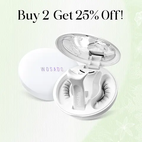 Wosado 2 Pairs Magnetic Eyelashes Bundle – Soft, Reusable, Glue-Free, Waterproof Natural Lash Set