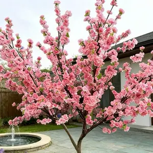 10-Piece Artificial Sakura/Peach Blossom Flower Branches, Fake Floral Decor for Home, Wedding, DIY Garden Decoration, Birthday Graduation Gift