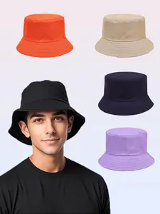 Unisex Casual Solid Color Bucket Hat, Outdoor Sun Protection Cap for Men & Women, Fashion Accessories for Daily Wear, Summer Hat, Sunscreen Hat, Solar Fishing Hat