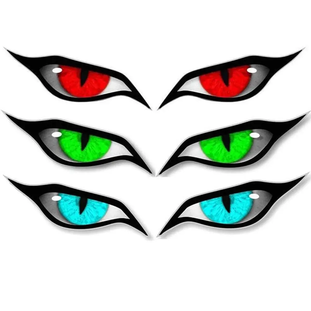 For Car Rearview Mirror 3D Stereo Reflective Eyes Stickers Auto Strong Reflective Devil's Eyes Waterproof Car Stickers, Stickers For Cars, Car Decals