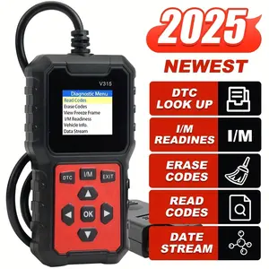 V315 OBD2 Car Diagnostic Scanner Tool - OBDII Protocol Car Engine Fault Code Reader, Voltage Tester, Charging Tester fathersdaygift