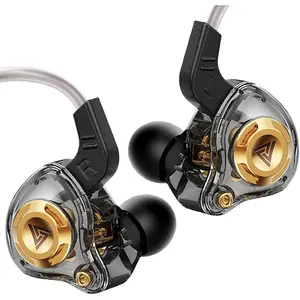 Wired IEM Earbuds, QKZ Ak6 SRS Gaming Headphones in-Ear  with 11mm DD for  Clear Hi-Res Sound,Earphones with Microphone&OFC  for Gaming,Video Musicians, Singers