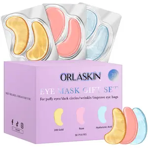 30-pair eye mask set effectively reduces eye bags, dark circles, and puffiness, diminishes fine lines,rich in rose, hyaluronic acid, and 24K gold.gentle and non-irritating, caring for the delicate skin around the eyes