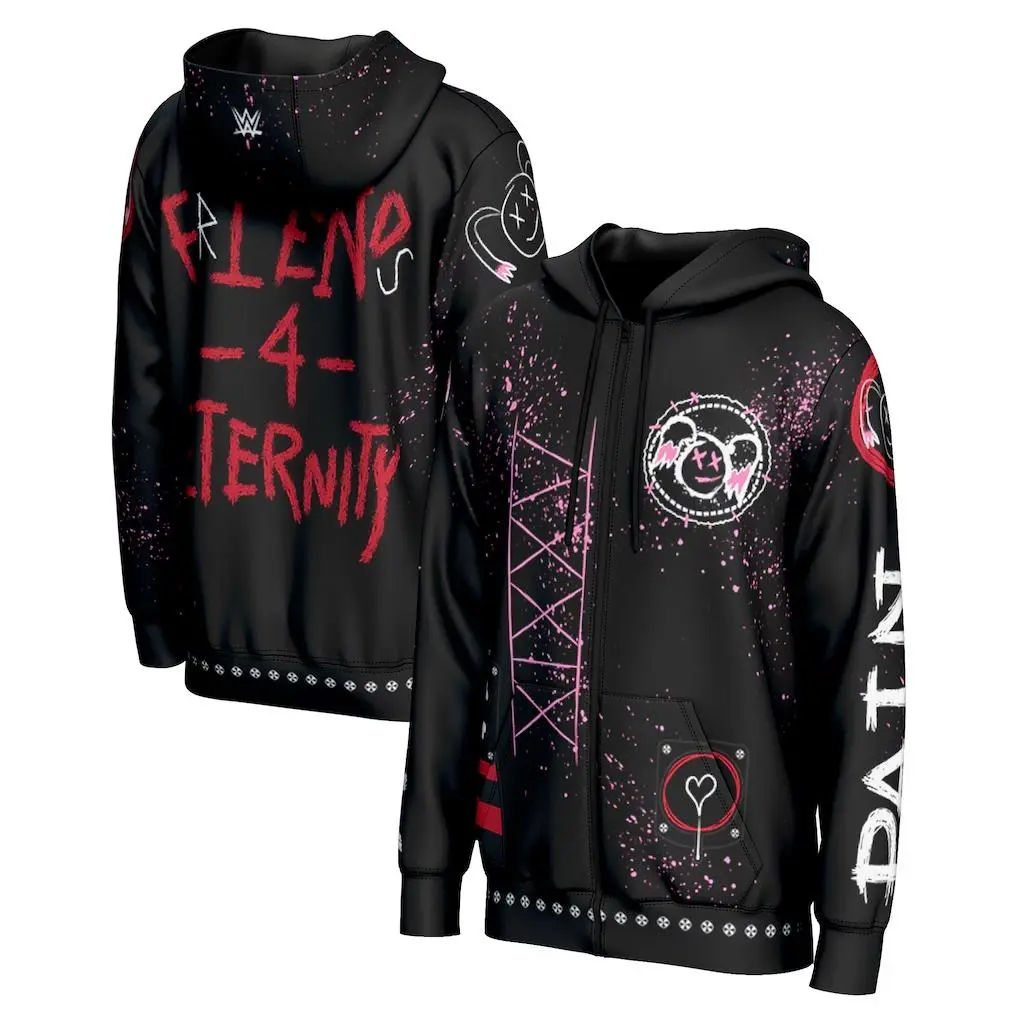 Alexa Bliss WWE 3D Zip Hoodie Black Blend 4 Eternity Galaxy Splatter Print Unisex Streetwear Casual Fall Winter Spring Loose Fit Wrestling Fan Apparel Gift Men Women Sports, Zip Hoodie