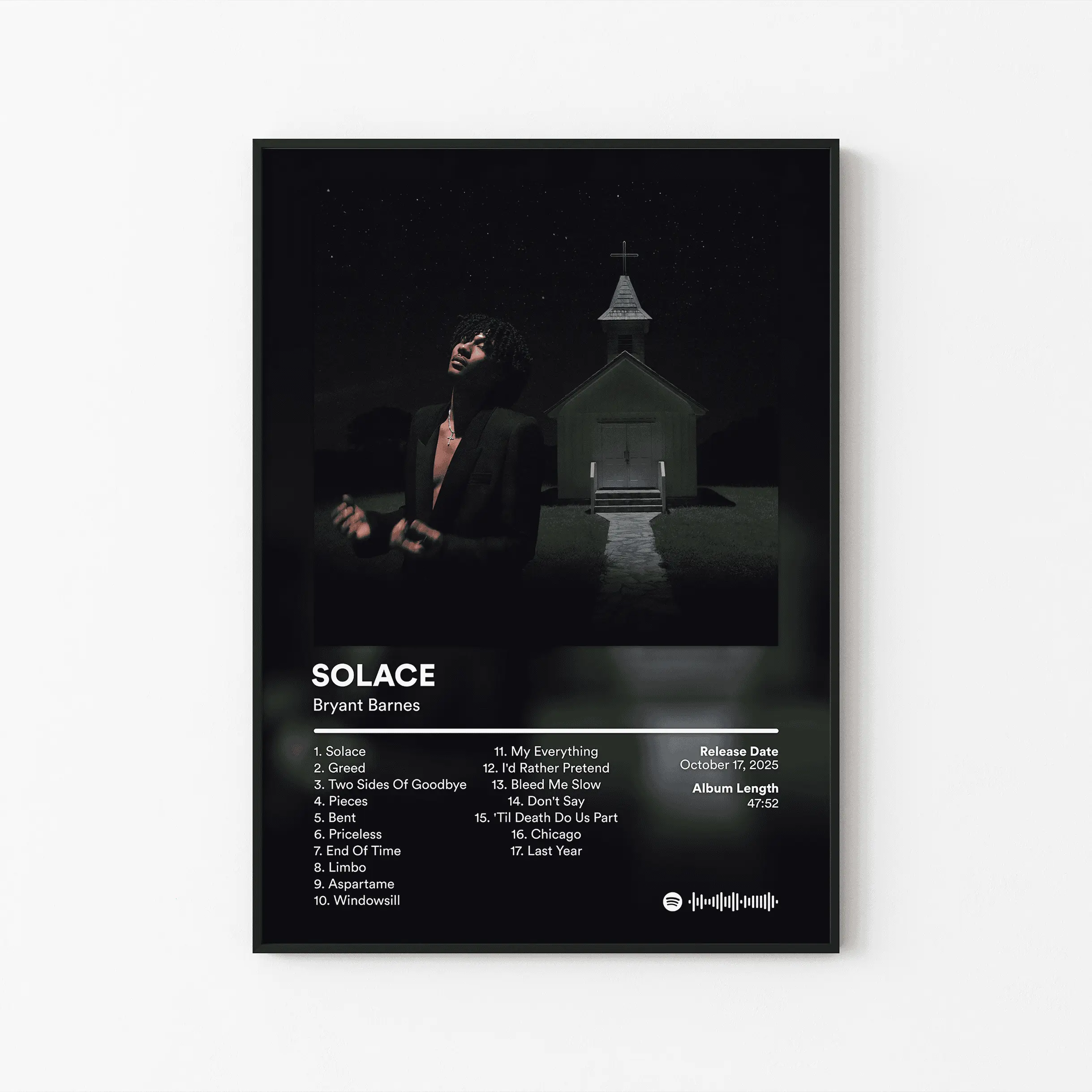 [ UNFRAMED RAP POSTER ] Bryant Barnes Album Poster, I'd Rather Pretend Adore You Tracklist, Viral R&B Soul Print, Emotional Music Decor, Unframed Print Only