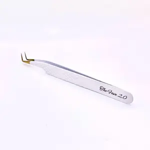 The Fave 2.0 Fiber Tip Lash Twezer for Eyelash Extension Professional 90 Degree Angled Tool