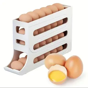 Refrigerator Egg Storage Box, 1 Count Large Capacity Egg Rack, Automatic Egg Rolling Rack, Kitchen Egg Storage Box, Home Supplies