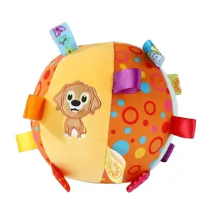 Interactive Training Ball Dog Toy for Aggressive Chewers, Stress Relief Sound, Durable Plush Handle, Bell Pet Toy, Pet Supplies