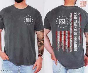 Retro Usa 250 Shirt, 250 Years of Freedom, Celebrate 250th Anniversary Shirt Usa Flag Tee 4th of July Shirt Patriotic Gift