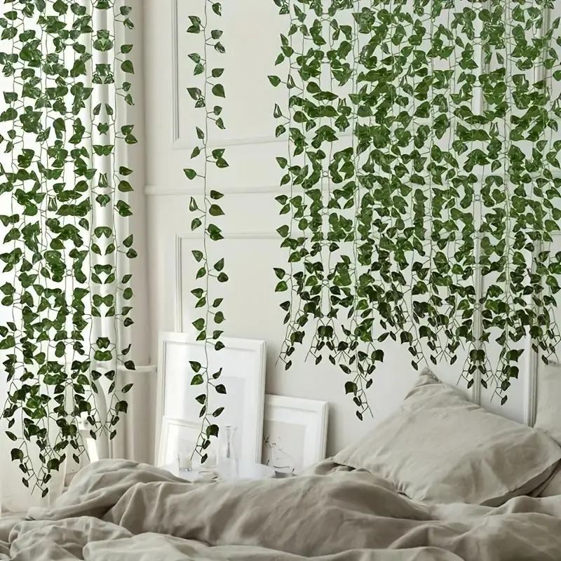 Artificial Ivy Vine, 12pcs Fake Ivy Vine, Fake Plant Vine, Decorative Plant for Home Bedroom Living Room Study Room Office, House Plants Decor, Fruit, Artificial Hanging Plant, Fake Indoor Plants