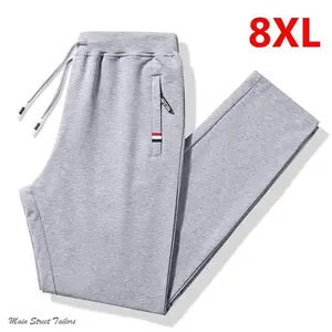 Big Size Sweatpants Men Casual Fashion Pants Oversize 8XL Plus Size Jogger Solid Color Cotton Trousers Male Stretch Pant