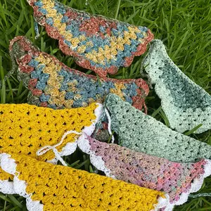 Colorful handmade crochet bandana