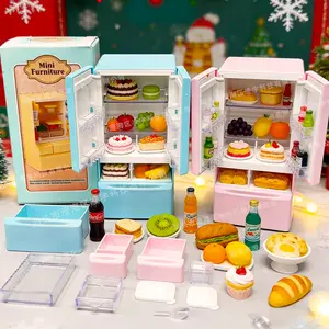 Kitchen Furniture Decorations, Refrigerator Model, Home Decoration Accessories, House Model Parts, Realistic Kitchen Display Props, Doll Furniture