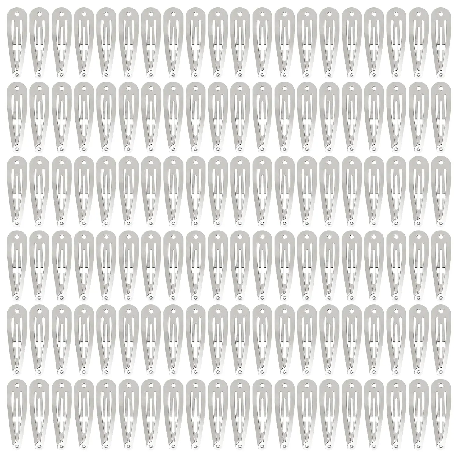120 Pack Bulk Solid Plain Blank DIY Craft 5cm/2"  Metal Snap Hair Clips with Hole Hair Barrettes for Women Girls    Teens Hair Accessories