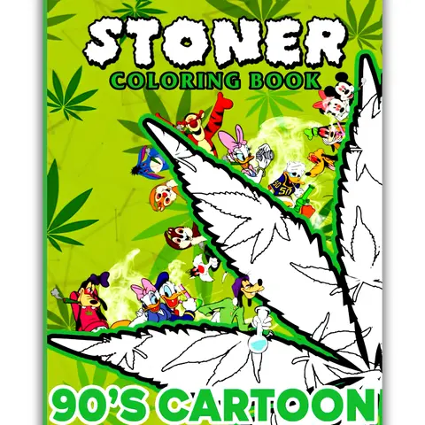 90s Cartoon Trip Adult Coloring Book by Amy Garner - Soft Cover, 90 Pages, High-Quality Coloring Pages, English Psychedelic Designs, Stress Relief Tool for Adults Looking for Relaxation, Unique Coloring Experience, Fun Gift