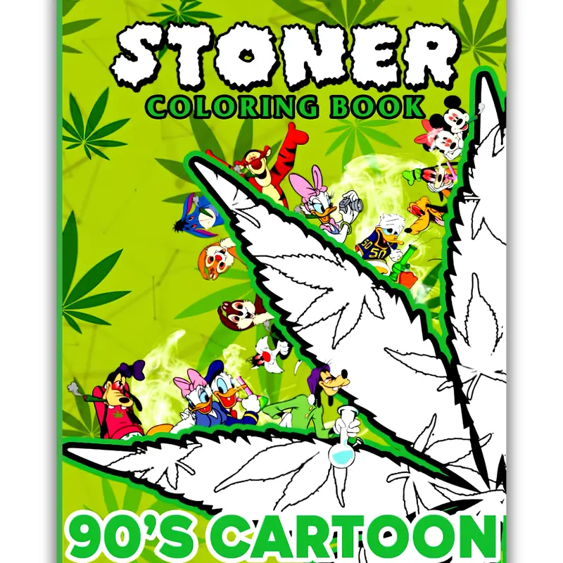 90s Cartoon Trip Adult Coloring Book by Amy Garner - Soft Cover, 90 Pages, High-Quality Coloring Pages, English Psychedelic Designs, Stress Relief Tool for Adults Looking for Relaxation, Unique Coloring Experience, Fun Gift