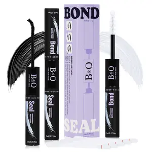 【2IN1 Bond & Seal 】B&Q Dural-Ended Waterproof Week Long Lasting Hold 48-72 Hours Lash Application Tools Glue & Seal, with Remover Swab,Mascara Wand Bond and Seal Makeup Cosmetic Feb Stockup