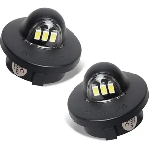 LED License Plate Lights Tag Light Lamp Assembly Compatible with Ford F150 F250 F350 Super Duty Ranger Explorer Bronco Excursion Expedition, 6500K Black, Pack of 2