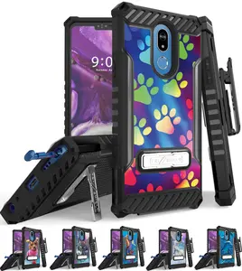 Tri-Shield [ADORABLE ANIMAL SERIES] Rugged Case Metal Kickstand Cover + Belt Clip Holster [CRITTER DESIGN] for LG Stylo 5, Stylus-5