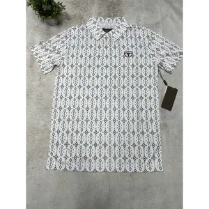 Platini Lucas Modern Fit Printed Polo Aztec White and Brown