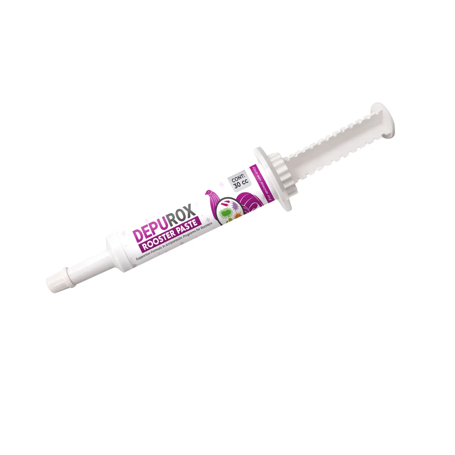 30cc Rooster Health Paste Syringe, Easy Oral Applicator for Daily Rooster Care, Supports Parasite Control Programs, Precise Dosing, Convenient Paste Formula