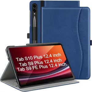 for  Galaxy Tab S10 Plus Case 2024/ S9 Plus/ S9 FE Plus 5G 12.4 Inch 2023,  PU Leather Cover with Hand Strap/Front Pocket/S Pen Holder for Tablet S10+/S9+/S9 FE+, Blue