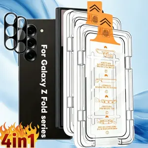 4-In-1 Magic Box for Galaxy Z Fold Series, Includes 2 Front Tempered Glass & 2 Camera Lens Protectors, Dust-Free Installation, HD Transparent