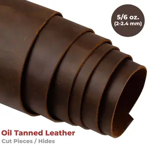 5-6 oz (2-2.4mm) Sable Brown Cowhide  Leather - Full Grain - Pre-Cut Sizes & Hides