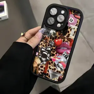 Fashion Leopard-Print Pattern Phone Case, Decorative Phone Protector Cover, Phone Accessories Compatible with iPhone 11 12 13 14 15 16 Pro Max