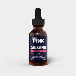 Ginseng Liquid Drops for Energy | Focus Brain Health & Stress Relief | Non-GMO, Sugar Free |Boost Energy & Stamina |  Dietary Supplement by MR. PINK