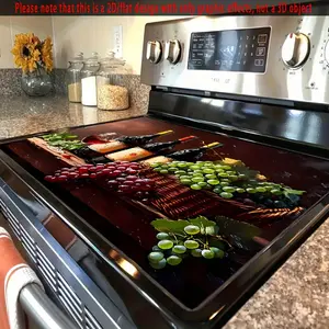 1pc Large & Stove Top Cover - Heavy-Duty Heat-Resistant Stove Burn Protection Pad, Insulation Mat for / Stoves, Fits Cooktops, Elegant Kitchen Counter Design for wine & grape Themed spaces