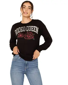 Idyllwind Women's Women'S Rodeo Queen Pullover Sweatshirt - Iwho24k54-Blk