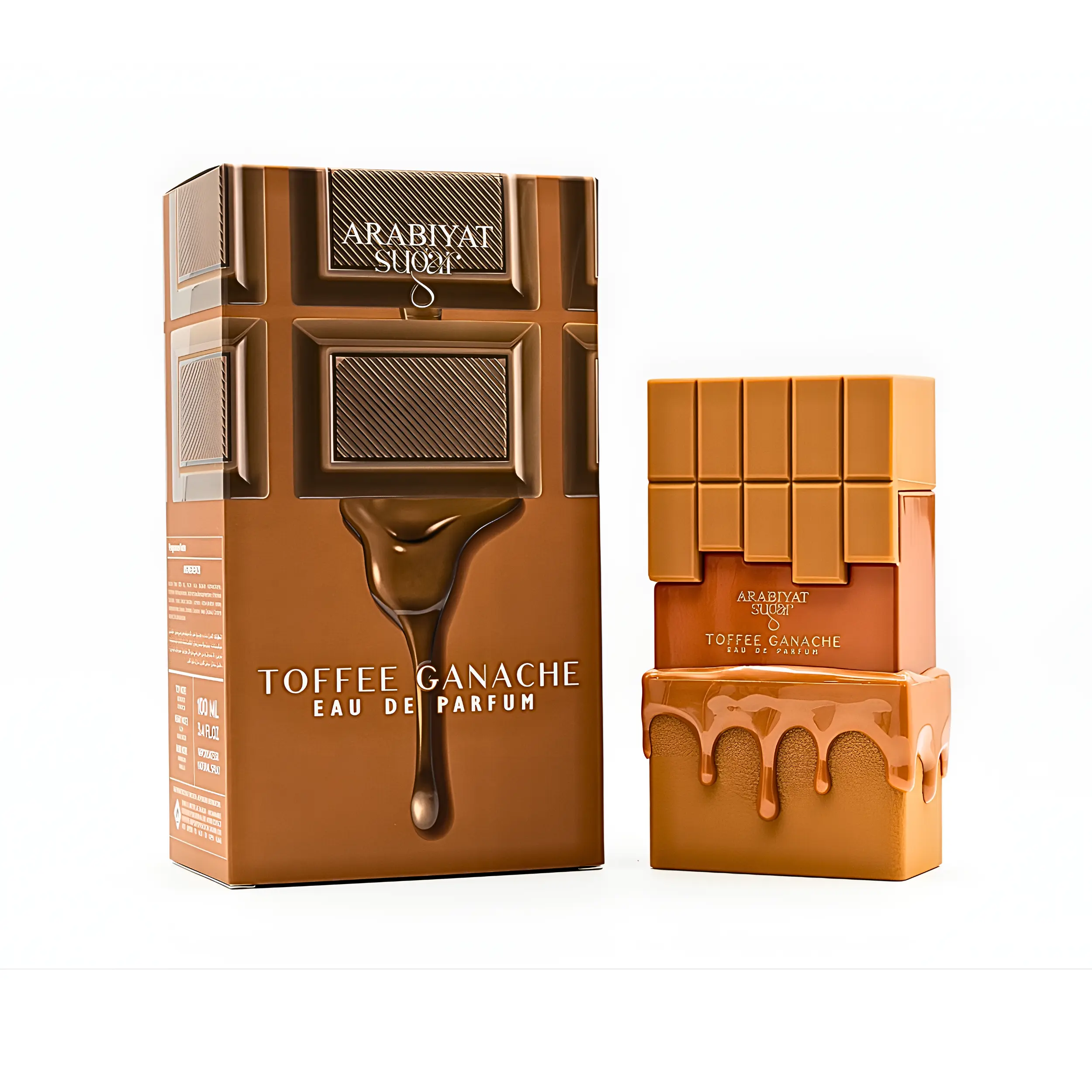 Arabiyat Sugar Toffee Ganache Eau De Parfum, 3.4 oz Limited Edition | Gourmand Unisex Fragrance with Vanilla, Hazelnut, Toffee & Amber Warm Spicy Notes for Adults, Vanilla Scents, Gourmandy