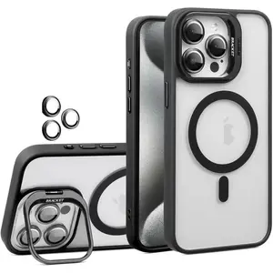 Magnetic Phone cases for iPhone 17 Pro Max 16 15 14 13 12 Pro Max Plus case-Shock Military-Grade Rugged Phone, Slim,Scratch-Resistant, Precise Cutouts,Kickstand, Anti-Slip Grip,Durability,Protective Covers case for iphone 17 Pro Max,Black