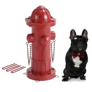 16.5" H Metal Fire Hydrant for Dogs to Pee On, Vintage Dog Fire Hydrant Pee Post for Outdoor Decor