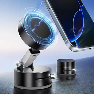 Vacuum Magnetic Phone Holder, Foldable and Retractable Double-Sided Magnetic Phone Holder, Rotatable Foldable Holder, ABS Material, Fitness Equipment | Modern Phone Holder | Strong Magnetic Connection, Phone Holder
