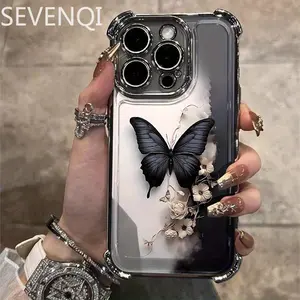 Cute Butterfly Corner Phone Case for Apple, Compatible with iPhone 14/15, Suitable for iPhone 11, 12, 12 Pro, 12 Pro Max, 13, 13 Pro, 13 Pro Max, 14, 14 Pro, 14 Pro Max, 14 Plus, 15, 15 Pro, 15 Plus, 15 Pro Max, 16, 16 Pro, 16 Plus and 16 Pro Max 17 17Air