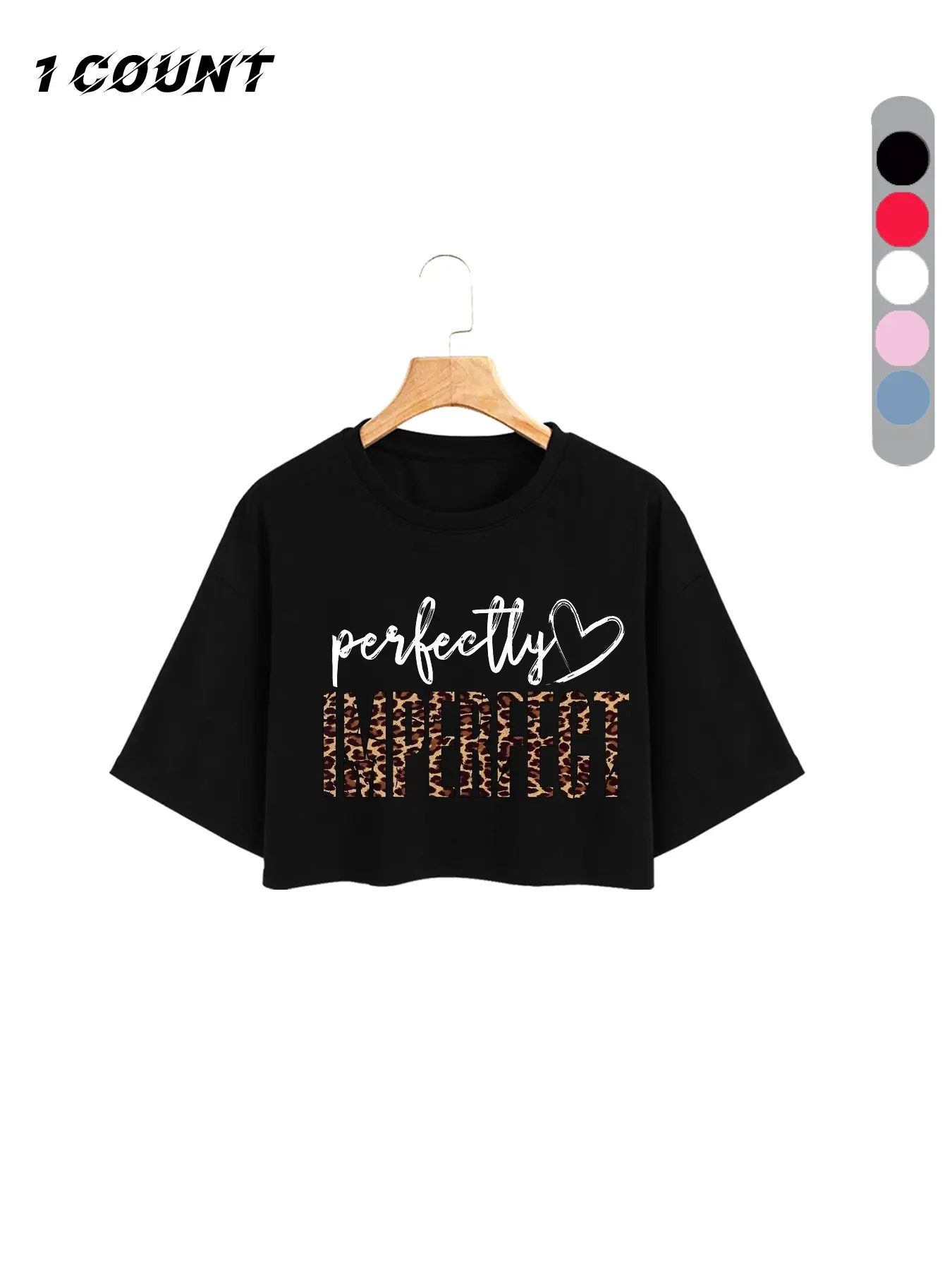Retro 90s Aesthetic "Perfectly Imperfect" Women's Summer Casual Loose Fit Short T-Shirt | Trendy Crop Top